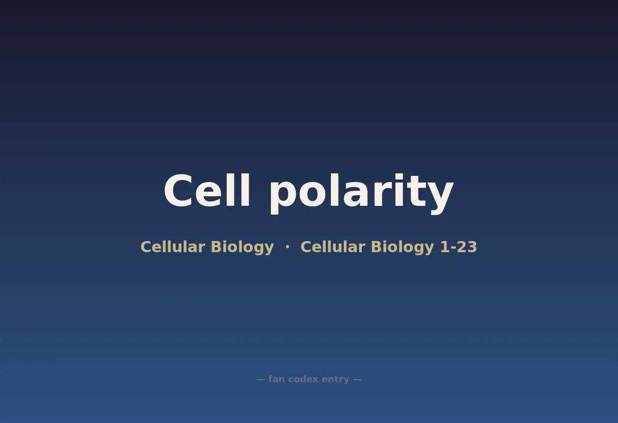 Cell polarity